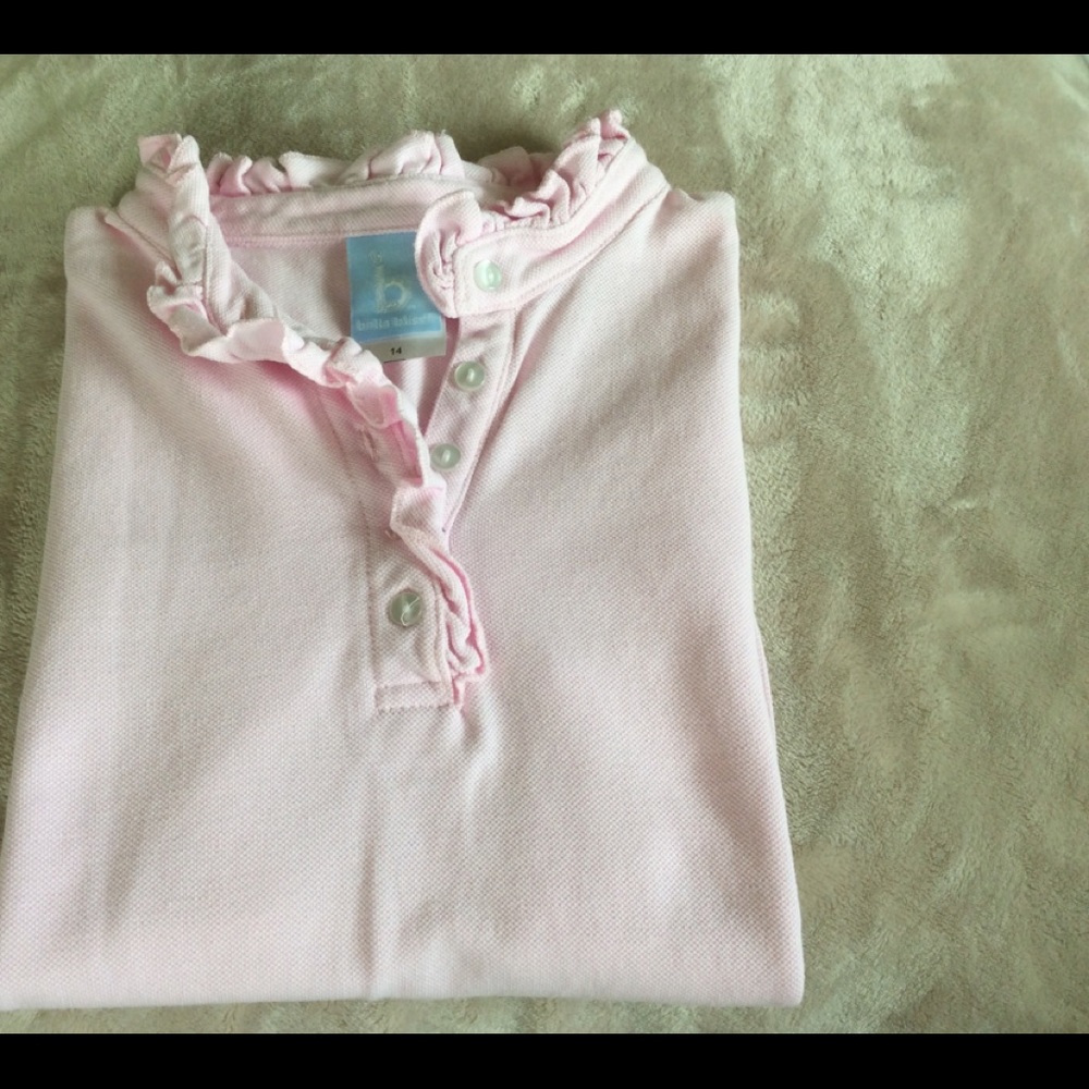 BELLA BLISS Pink Polo with sweet ruffle